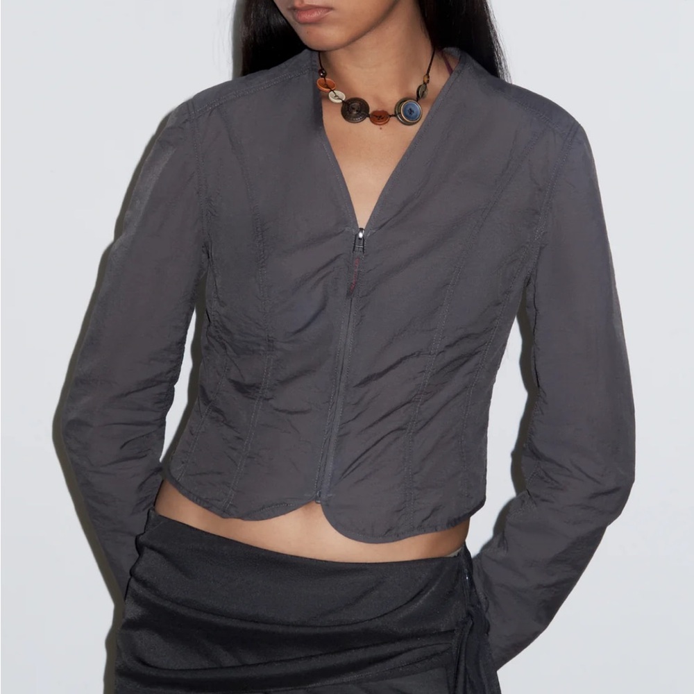 Chic Women's Gray Bomber Jacket
